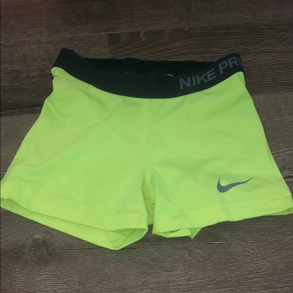 Nike | Shorts | Neon Yellow Nike Pro 